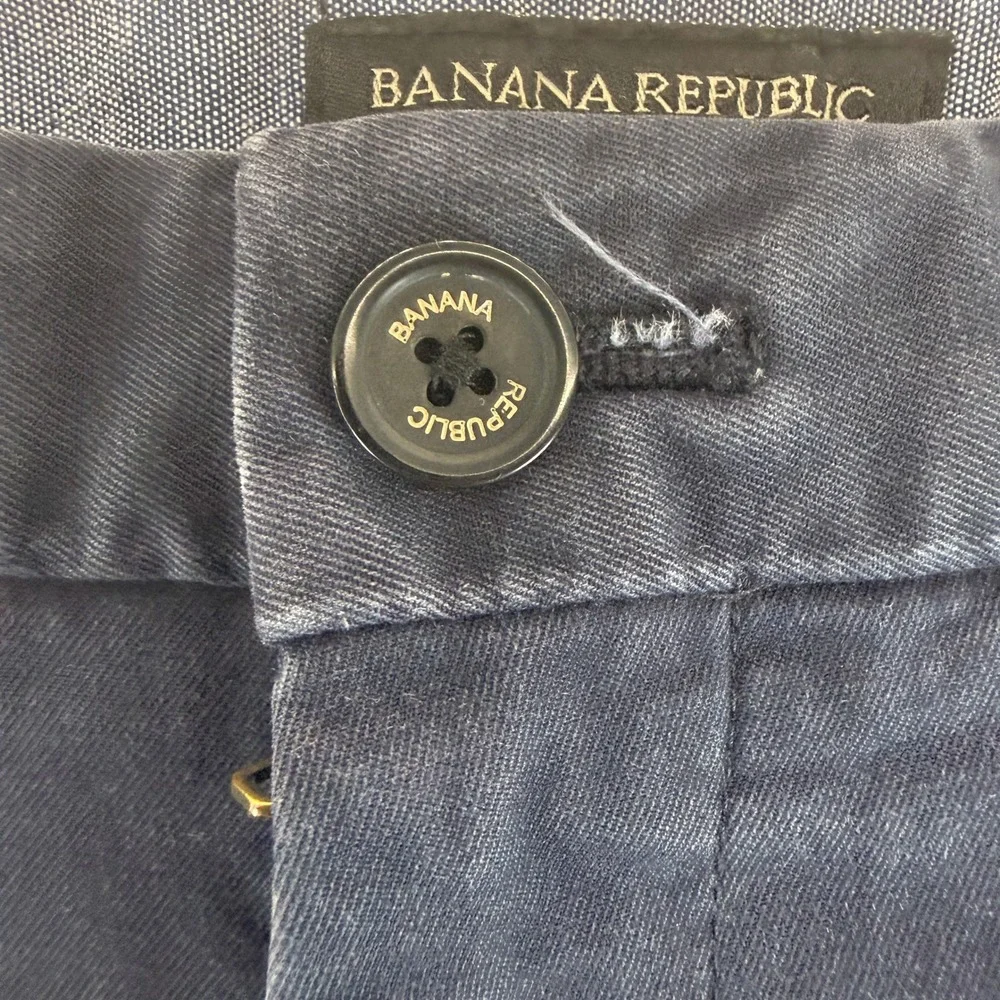 Banana Republic Emerson Chino Navy Blue Straight Leg Pants Mens 35x32